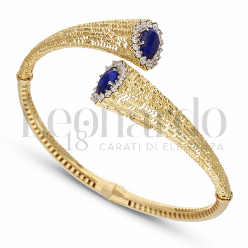 con Lapis + Zirconi Bianchi in Oro Giallo da 14,1gr.