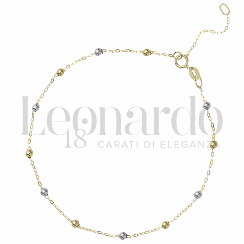 Lunghezza 21 cm con riduzione a 18 cm in Oro Giallo e Oro Bianco da 0,8gr.