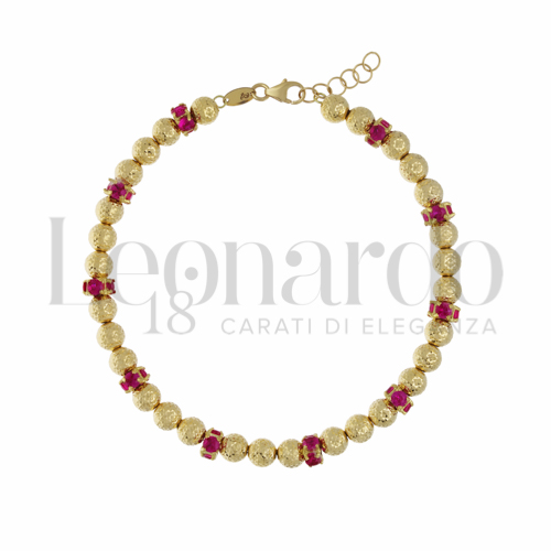 Lunghezza 18 + 2 cm con Zircone rosso in Oro Giallo da 6,4gr.