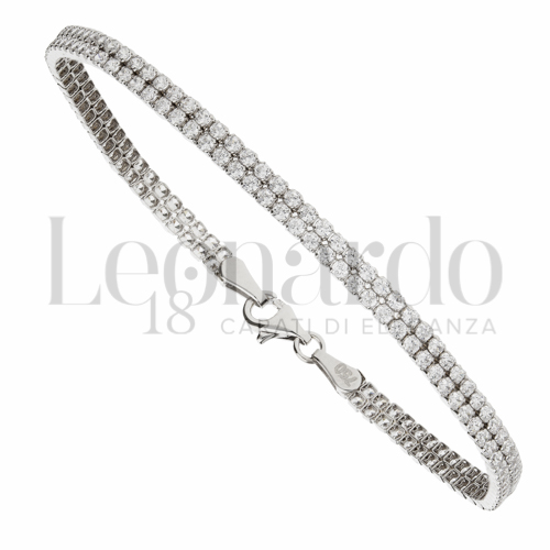 con Zircone bianco da Misura pietra 2 file di zirconi in Oro Bianco da 4,6gr.
