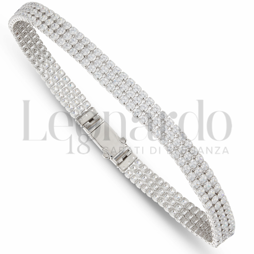 con Zircone bianco da Misura pietra 3 file di zirconi in Oro Bianco da 7,8gr.