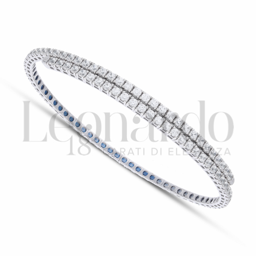 Bracciali Bracciale Tennis Elastico in Oro 18 Carati Misura pietra: 2,00 mm 9,2g