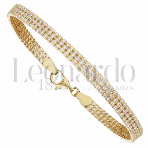 con Zircone bianco da Misura pietra 3 file di zirconi in Oro Giallo da 6,4gr.