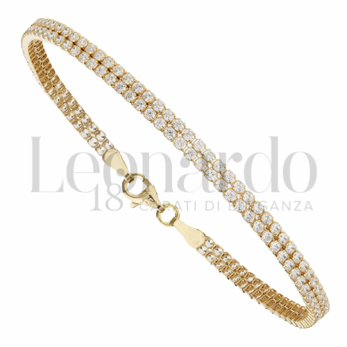 con Zircone bianco da Misura pietra 2 file di zirconi in Oro Giallo da 4gr.