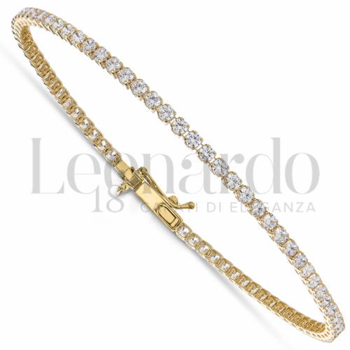 con Zircone bianco da Misura pietra 2,00 mm in Oro Giallo da 4,2gr.