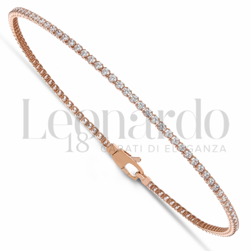 con Zircone bianco da Misura pietra 1,50 mm in Oro Rosa da 2,4gr.