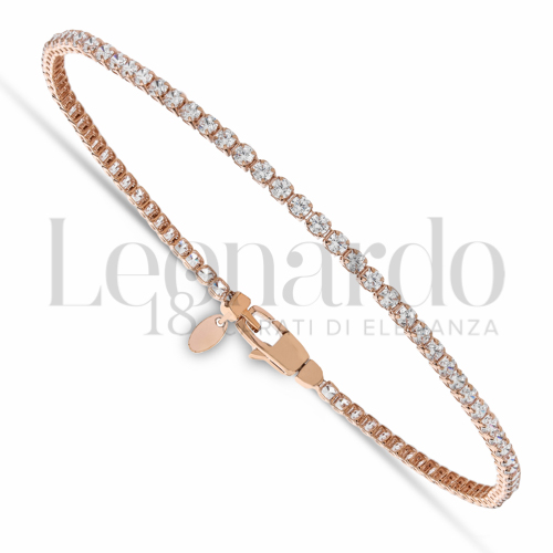 con Zircone bianco da Misura pietra 1,75 mm in Oro Rosa da 2,9gr.