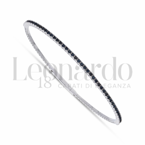 con Zircone nero da Misura pietra 1,50 mm in Oro Bianco da 7,2gr.