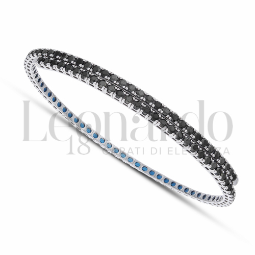 Bracciali Bracciale Tennis Elastico in Oro 18 Carati Misura pietra: 2,00 mm 9,1g