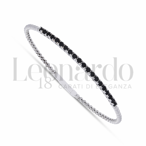 con Zircone nero da Misura pietra 2,00 mm in Oro Bianco da 7,5gr.