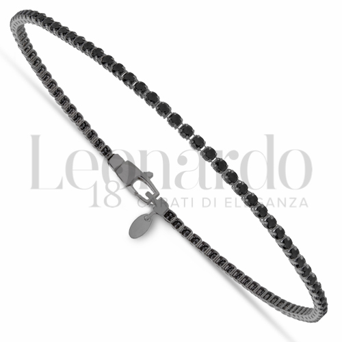 con Zirconi neri da Misura pietra 1,75 mm in Oro Brunito da 2,9gr.
