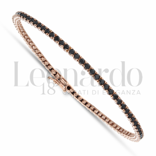 con Zirconi neri da Misura pietra 2,00 mm in Oro Rosa da 9gr.