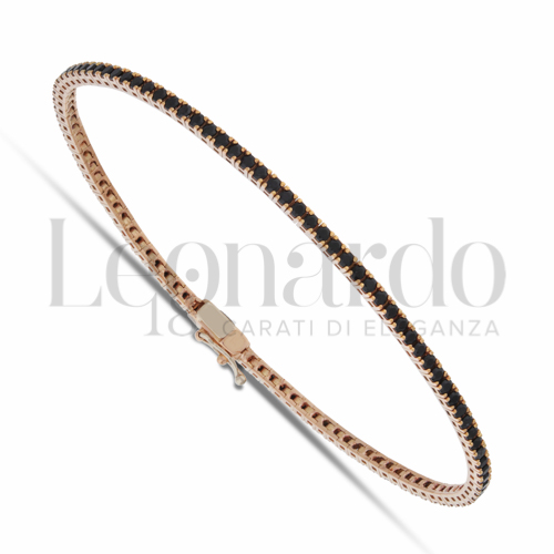con Zircone nero da Misura pietra 1,50 mm in Oro Rosa da 5,4gr.