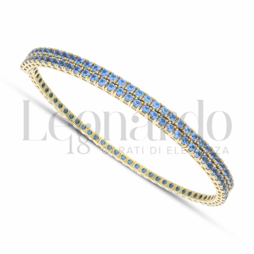con Zircone azzurro da Misura pietra 2,00 mm in Oro Giallo da 10,5gr.