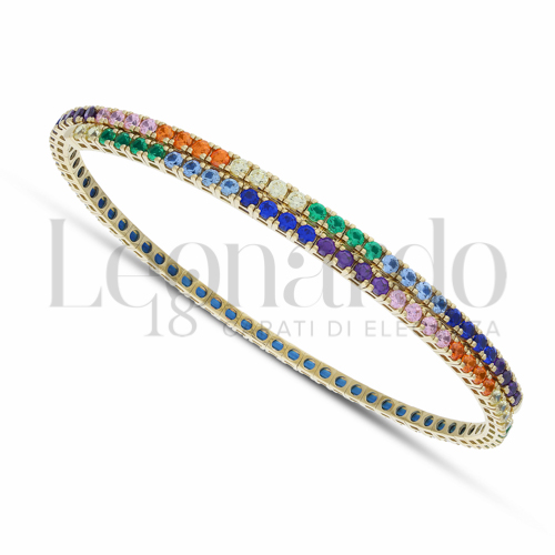 con Zirconi colorati - Rainbow da Misura pietra 2,00 mm in Oro Giallo da 10,4gr.