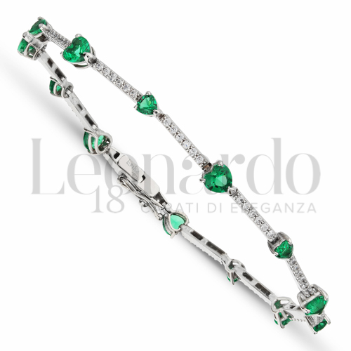 con Zirconi verdi e zirconi bianchi da Misura pietra 1,50 mm in Oro Bianco da 6,9gr.