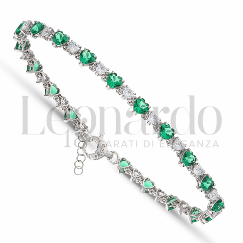 con Zirconi verdi e zirconi bianchi da in Oro Bianco da 7,8gr.