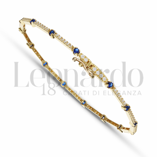 con Zirconi blu e zirconi bianchi da Misura pietra 1,10 mm in Oro Giallo da 6,7gr.