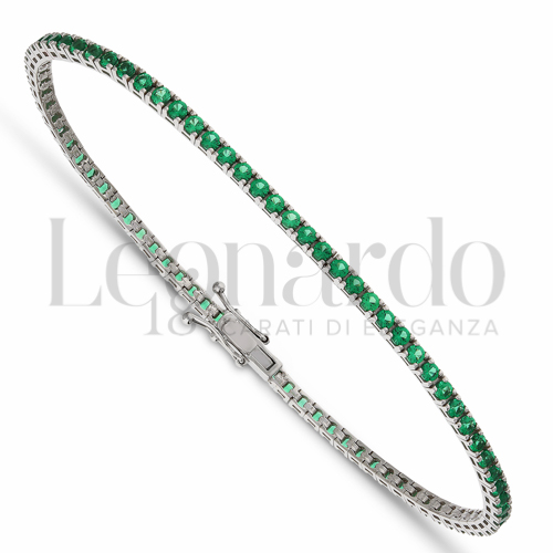 Bracciali Tennis con croce laterale in Oro 18 Carati Lunghezza: 21 cm