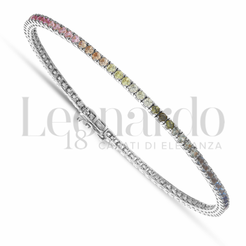 con Pietre Rainbow da Misura pietra 2,00 mm in Oro Bianco da 7gr.