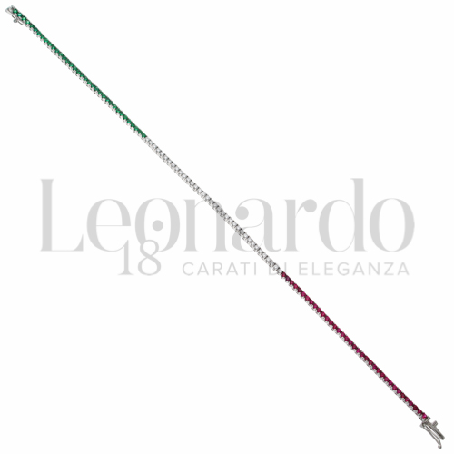 con Zirconi rossi, bianchi e verdi da Misura pietra 1,50 mm da Gr 6,00 in Oro Bianco da 6gr.
