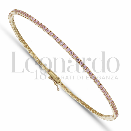 con Zircone rosa da Misura pietra 1,50 mm in Oro Giallo da 6,3gr.