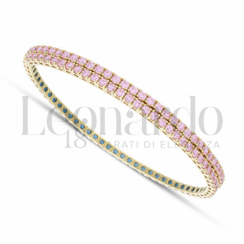 con Zircone rosa da Misura pietra 2,00 mm in Oro Giallo da 10,5gr.