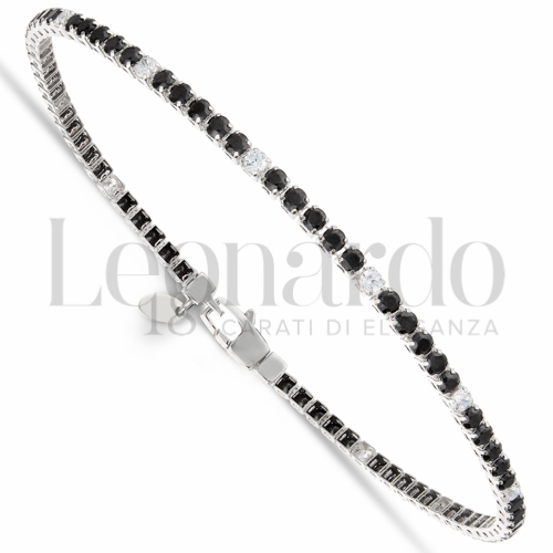 con 5+1 - 5 zirconi neri e 1 zircone bianco da Misura pietra 2,00 mm in Oro Bianco da 4,2gr.