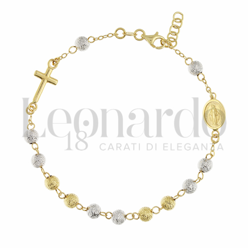 5 mm/ 19+1 cm Diametro sfere o lunghezza in Oro Giallo e Oro Bianco da 4,7gr.