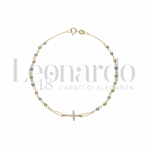 19 cm Diametro sfere o lunghezza con Zircone bianco in Oro Giallo e Oro Bianco da 1,8gr.