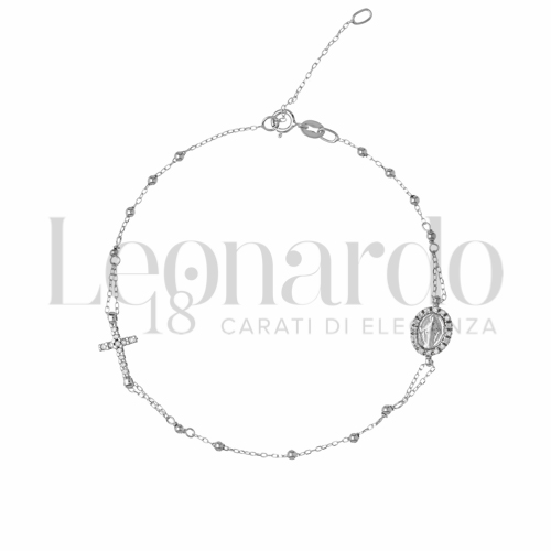 2 mm Diametro sfere o lunghezza con Zircone bianco in Oro Bianco da 2gr.