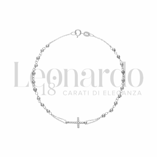 19 cm Diametro sfere o lunghezza con Zircone bianco in Oro Bianco da 1,9gr.
