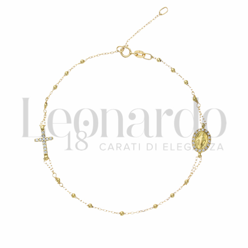 2 mm Diametro sfere o lunghezza con Zircone bianco in Oro Giallo da 1,9gr.