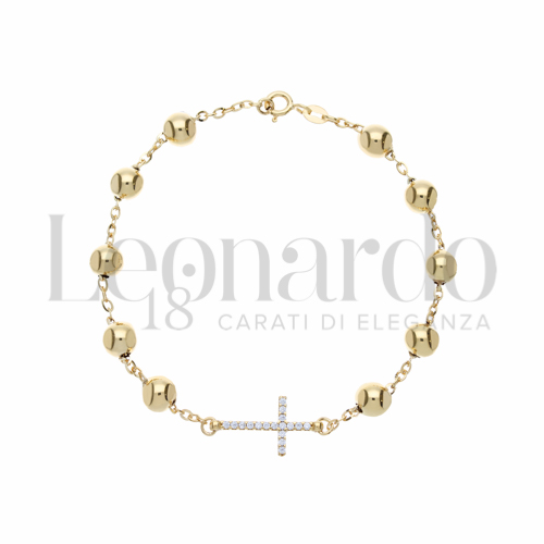 19 cm Diametro sfere o lunghezza con Zircone bianco in Oro Giallo da 4,1gr.