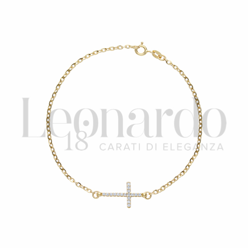 19 cm Diametro sfere o lunghezza con Zircone bianco in Oro Giallo da 2,8gr.