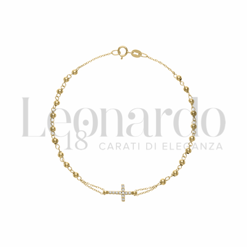 19 cm Diametro sfere o lunghezza con Zircone bianco in Oro Giallo da 1,8gr.