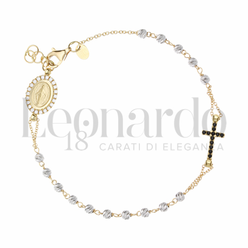 3 mm Diametro sfere o lunghezza con Double Face - Zirconi Bianchi + Zirconi neri in Oro Giallo e Oro Bianco da 4,4gr.