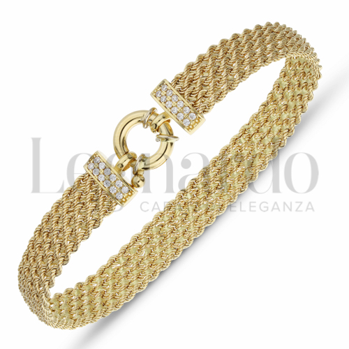 5 File con Zircone bianco in Oro Giallo da 10,5gr.