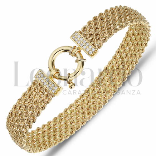 6 File con Zircone bianco in Oro Giallo da 12,5gr.