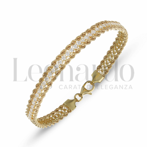 2 File con Zircone bianco in Oro Giallo da 7gr.
