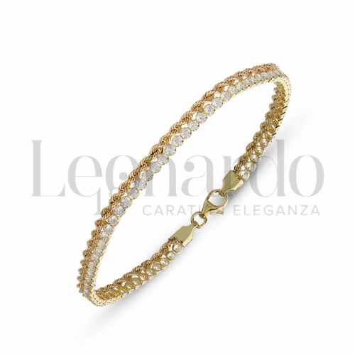 1 Fila con Zircone bianco in Oro Giallo da 5,3gr.