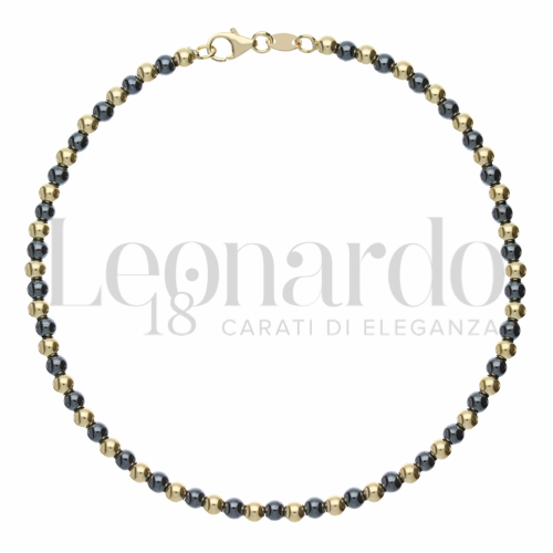 Misura o modello 1+1 con Ematite & Oro in Oro Giallo da 4gr.