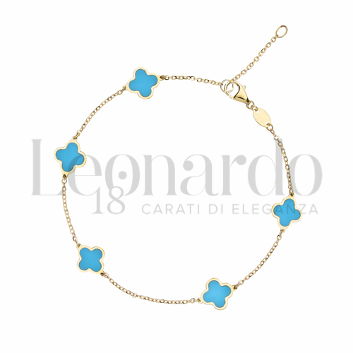 18 cm con riduzione a 16 cm con Turchese in Oro Giallo da 1,7gr.