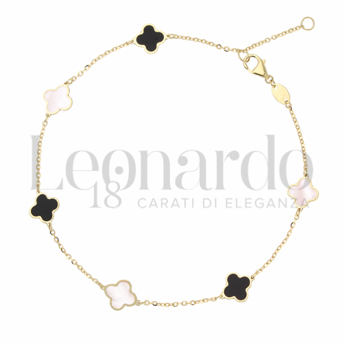 21 cm con riduzione a 19 cm con Onice + Madreperla in Oro Giallo da 1,8gr.