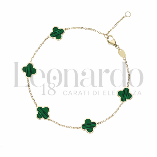 18 cm con riduzione a 16 cm con Malachite in Oro Giallo da 1,7gr.