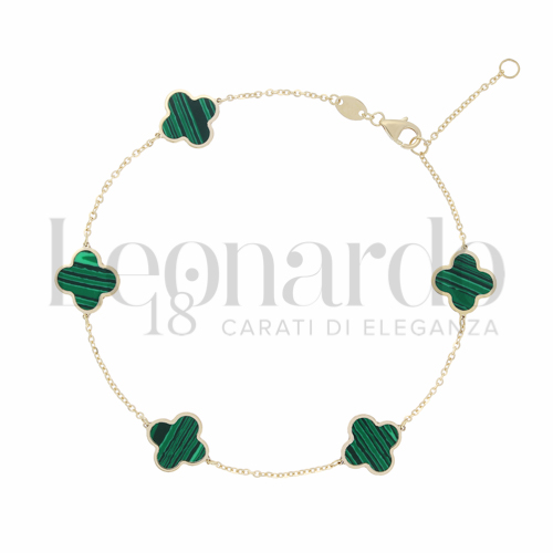 21 cm con riduzione a 19 cm con Malachite in Oro Giallo da 2,2gr.