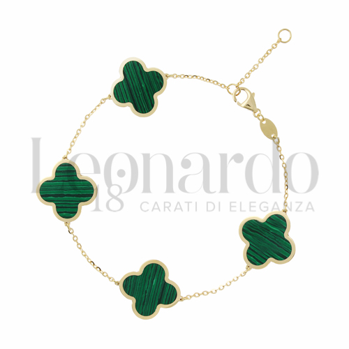 18 cm con riduzione a 16 cm con Malachite in Oro Giallo da 3,3gr.