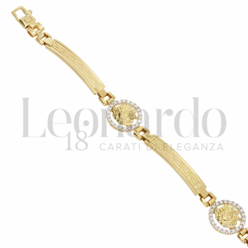 con Zircone bianco in Oro Giallo e Oro Bianco da 11,8gr.