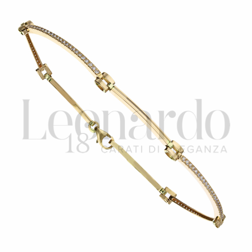 con Zircone bianco in Oro Giallo da 5,8gr.
