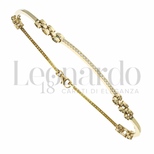 con Zircone bianco in Oro Giallo da 5,1gr.